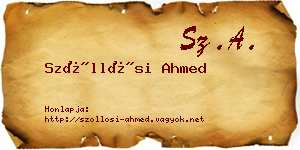 Szőllősi Ahmed névjegykártya